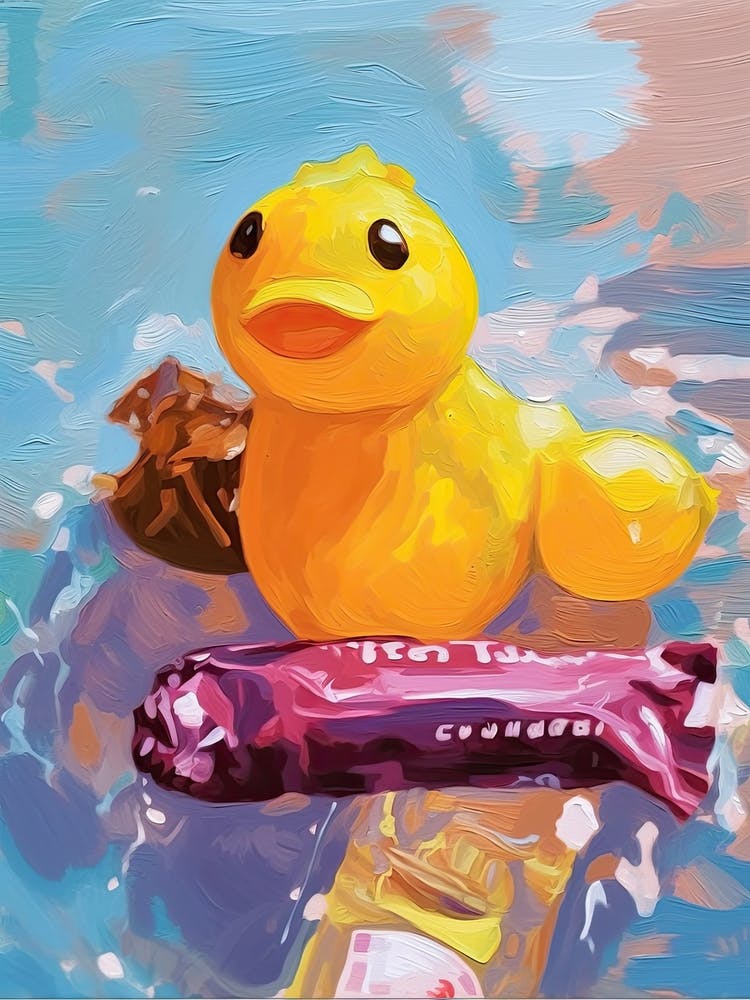 A Yellow Rubber Duck Oil Painting 3