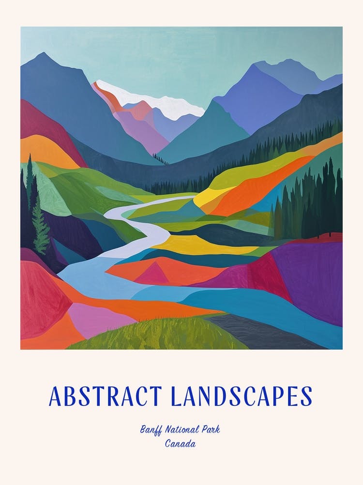 Colourful Abstract Banff National Park Canada 2 Poster Blue