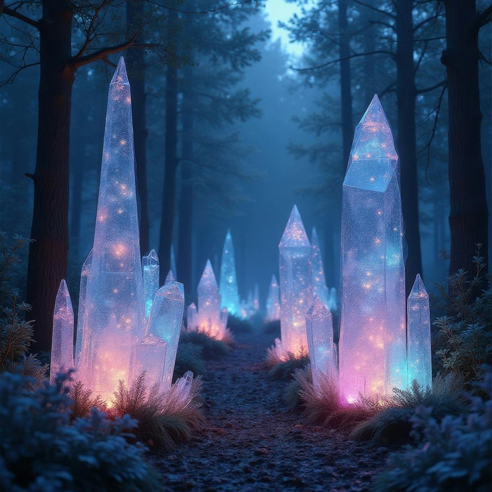 Crystals In The Forest