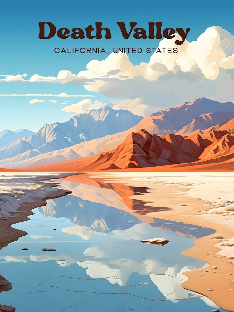 Death Valley California Desert Modern Travel Art
