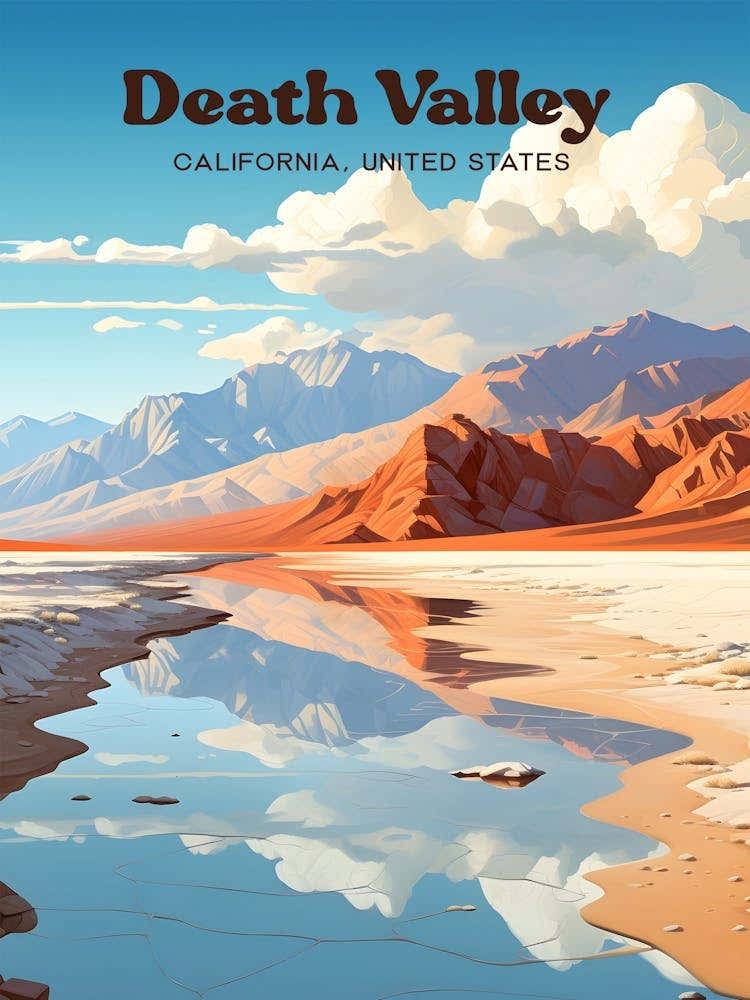 Death Valley California Desert Modern Travel Art