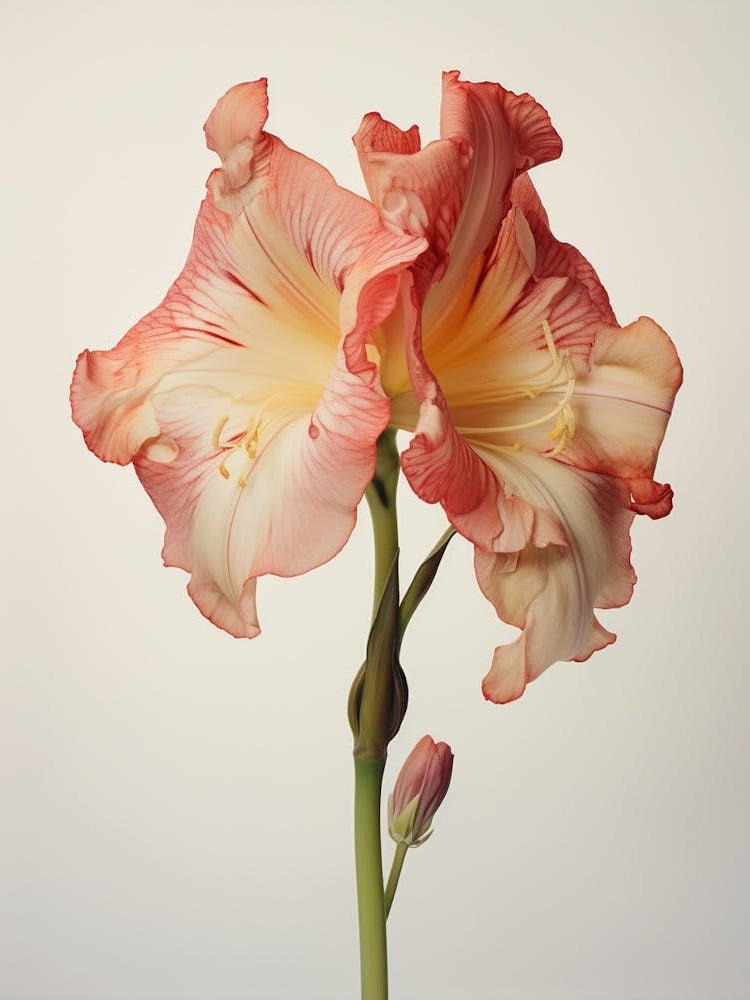 Pressed Flower Botanical Art Amaryllis 4
