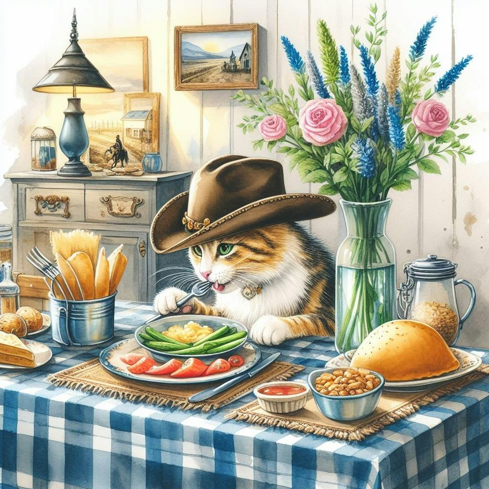 Cat At The Table