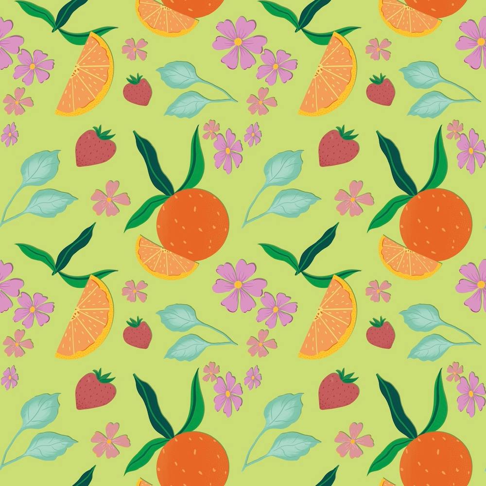 Oranges And Strawberries Green