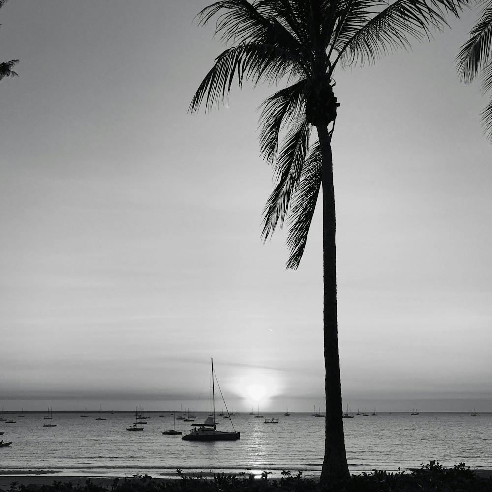 Manly beach Sydney Black and White 