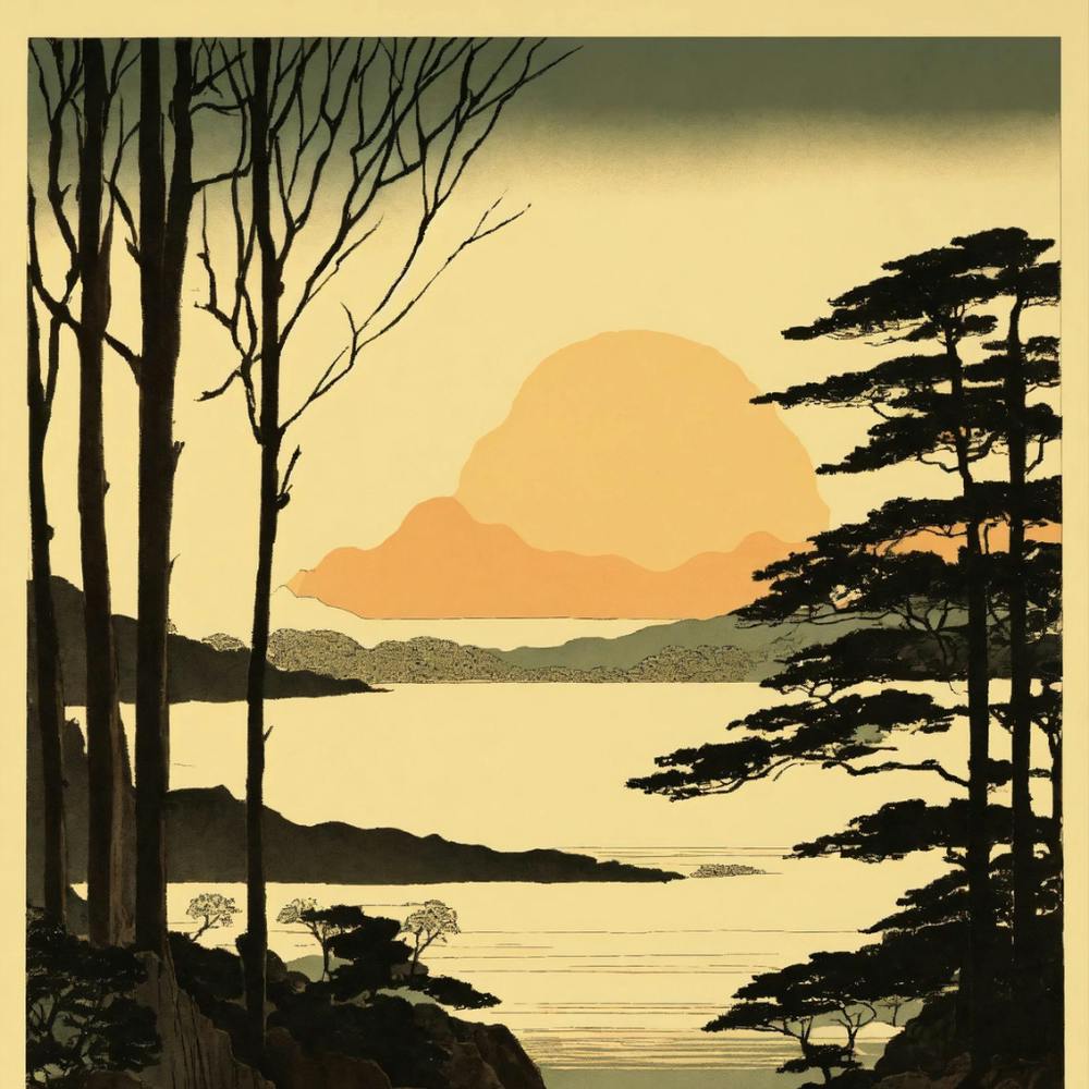 Sunset Over The Lake