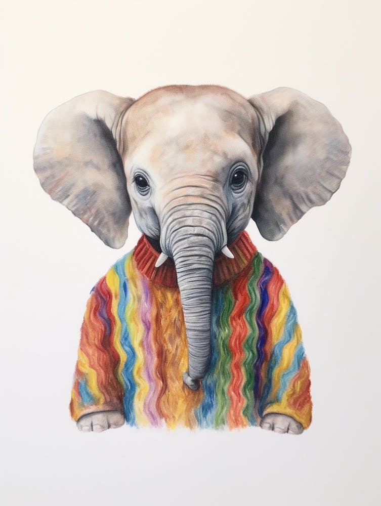 Baby-Elefant im Pullover 3