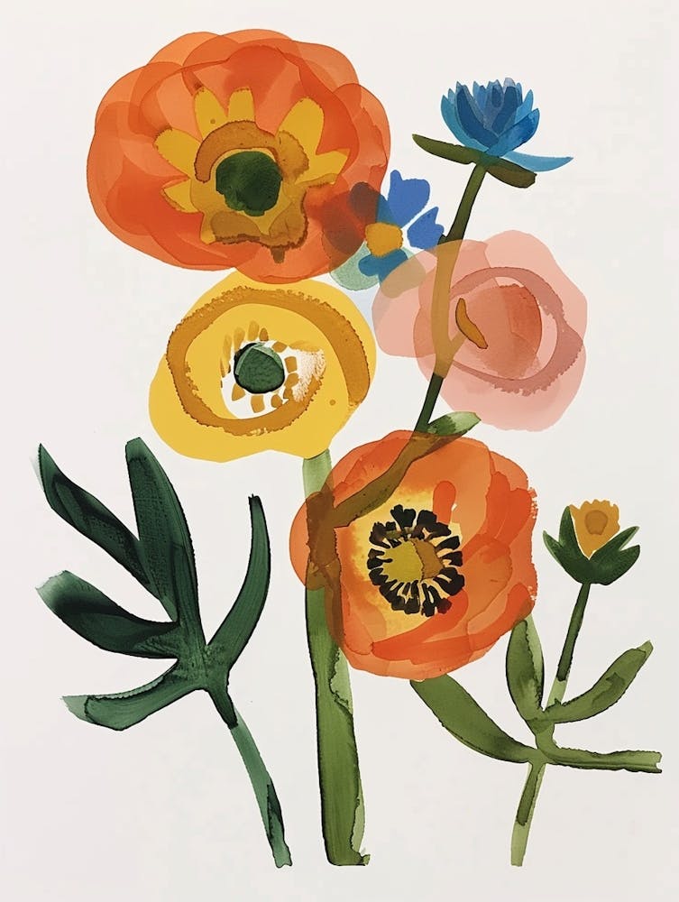Painted Florals Ranunculus 1