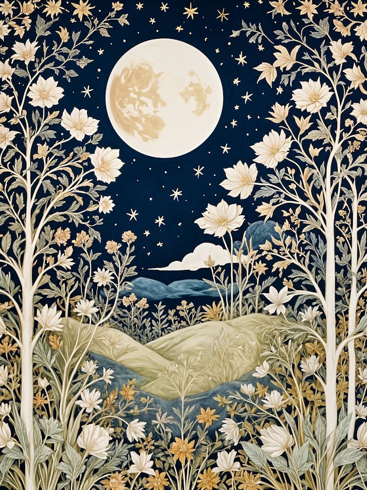 Floral Full Moon