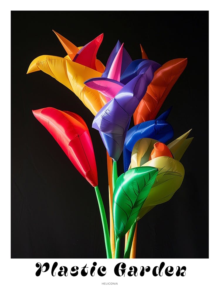 Bright Inflatable Flowers Poster Heliconia 2