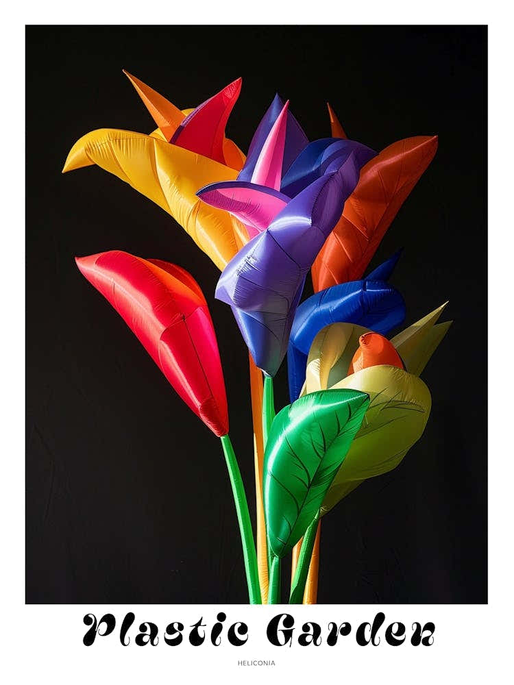 Bright Inflatable Flowers Poster Heliconia 2