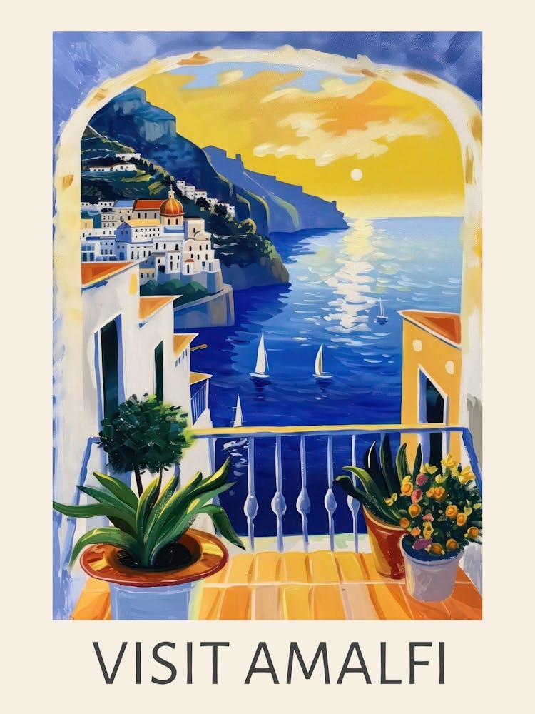 Visit Amalfi Travel Poster