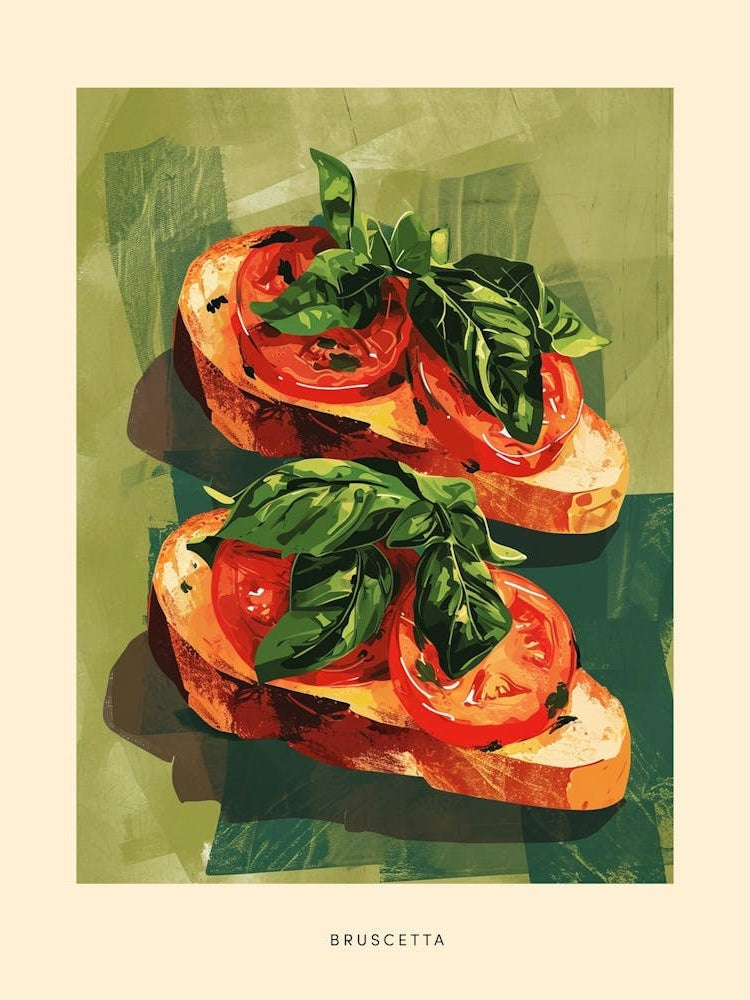 Bruscetta Art Deco Poster 1