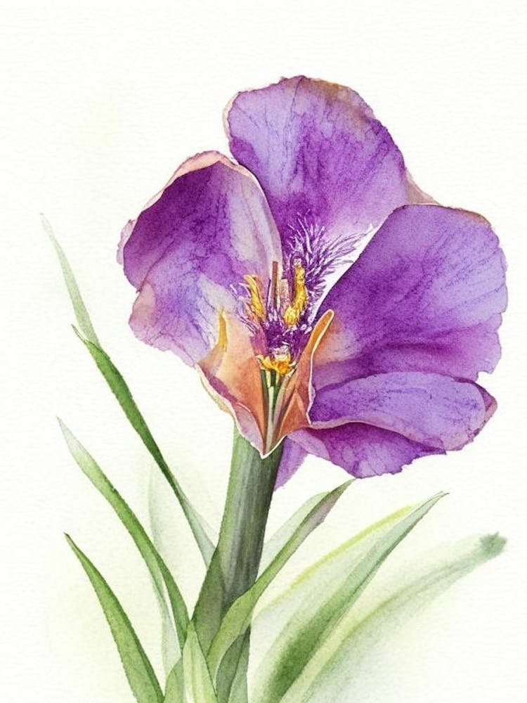 Iris Wildflower Watercolour 2