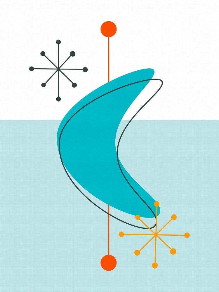 Retro Mid-Century Atom-Space-Age 22 Blau
