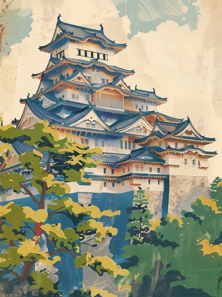 Himeji Castle Mid Century Modern 2