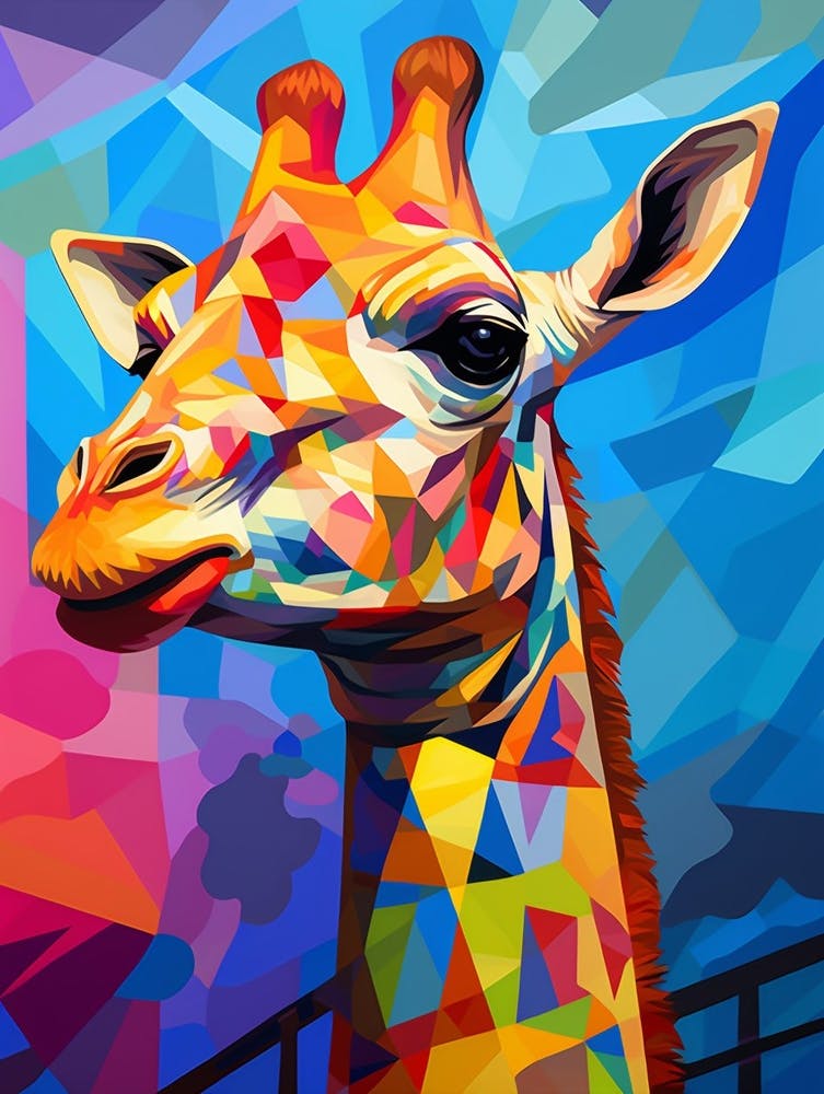 Giraffe Abstract Pop Art 3