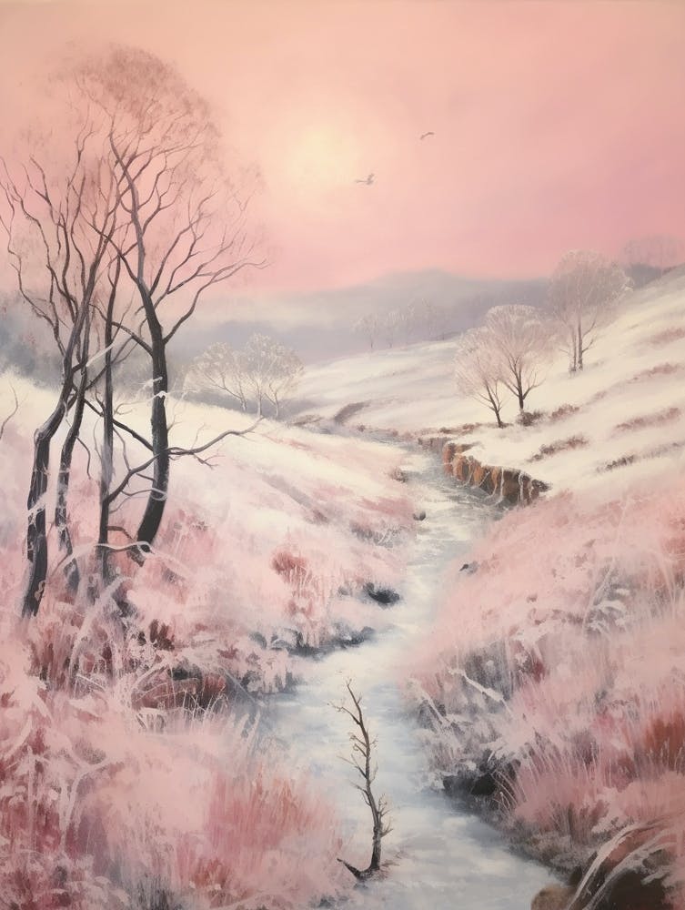 Dreamy Winter Painting The Peak District England 1