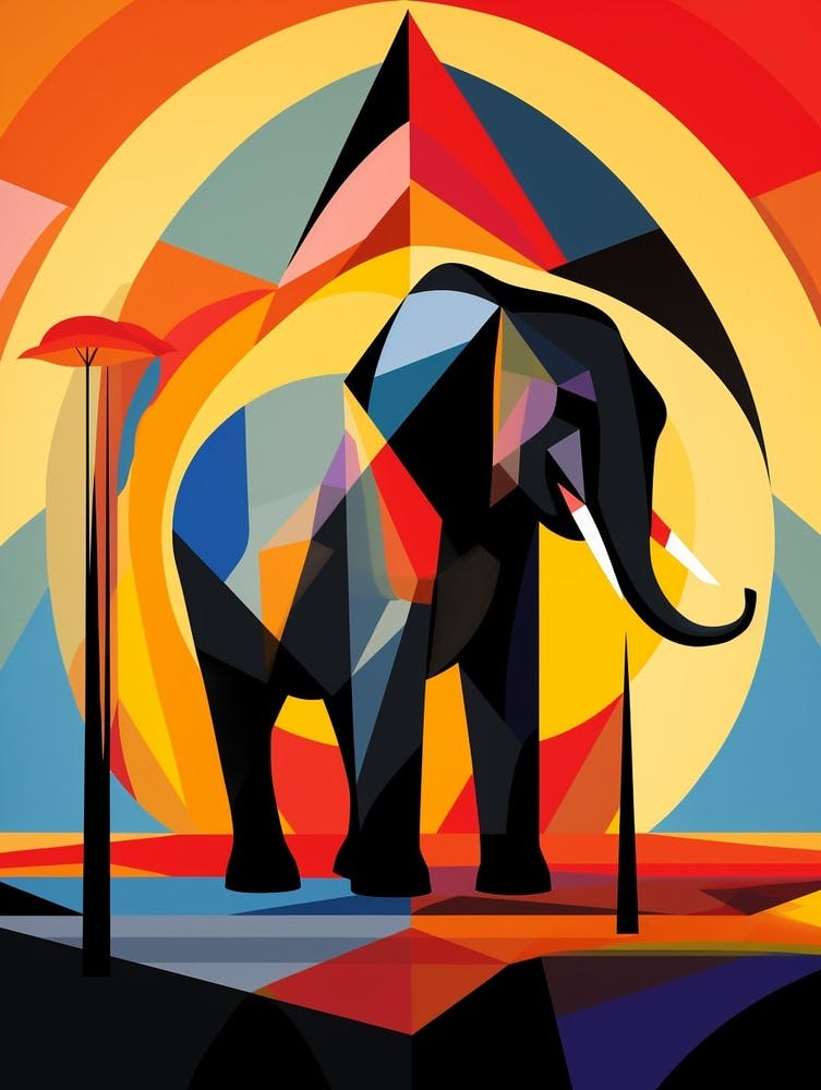 Elephant Abstract Pop Art 4