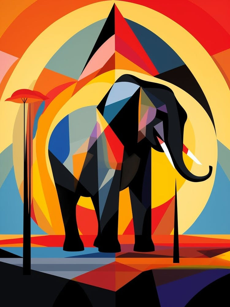 Elephant Abstract Pop Art 4