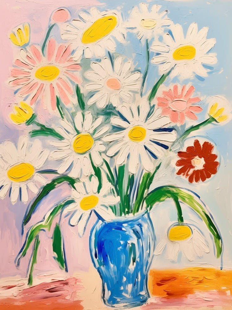 Flower Painting Fauvist Style Oxeye Daisy 1