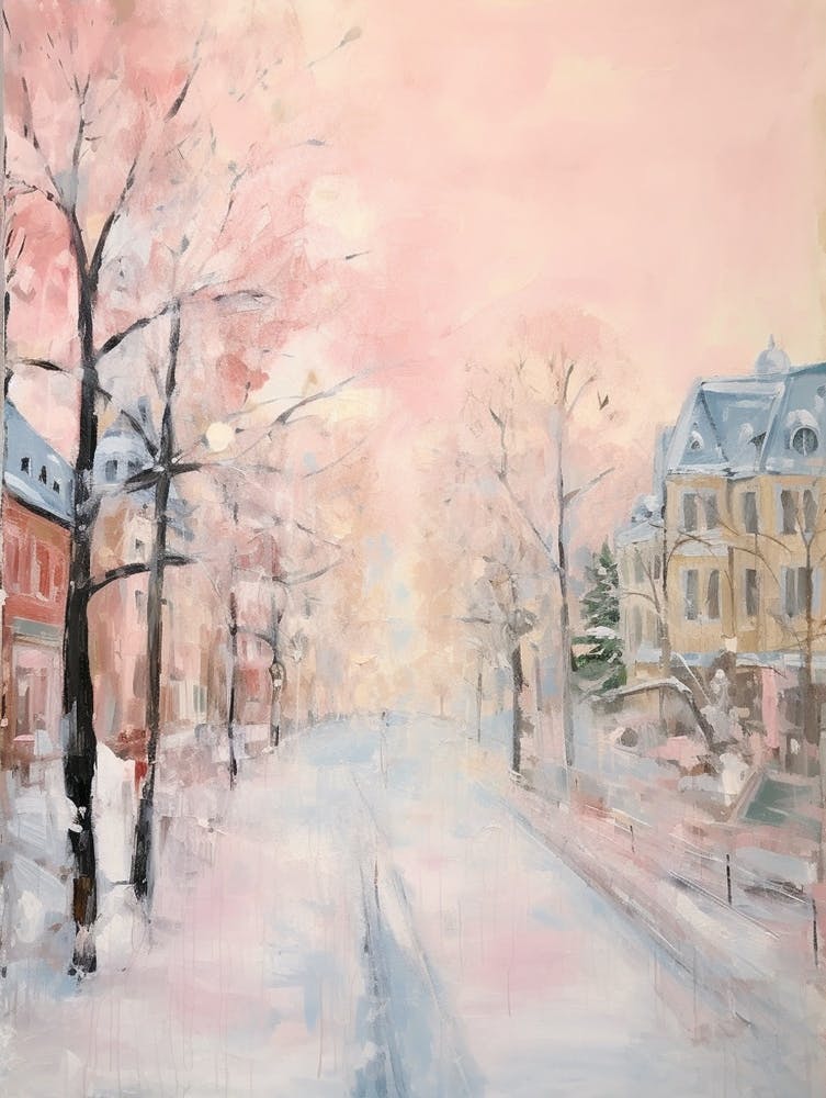Dreamy Winter Painting Oslo Norway 1