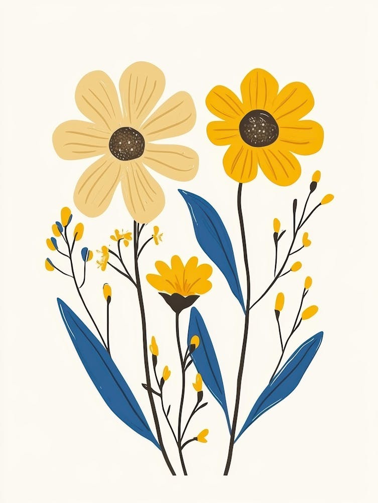 Yellow And Blue Flowers 5