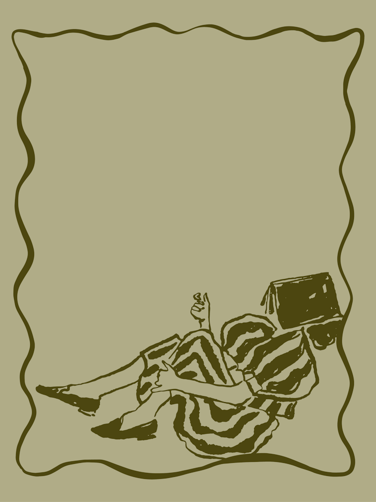 Sage Green Book Themed Minimalist Print