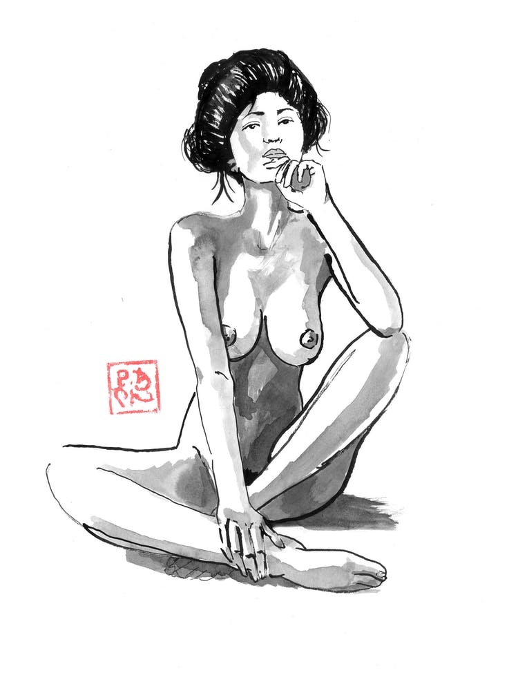 Geisha Nude And thinking
