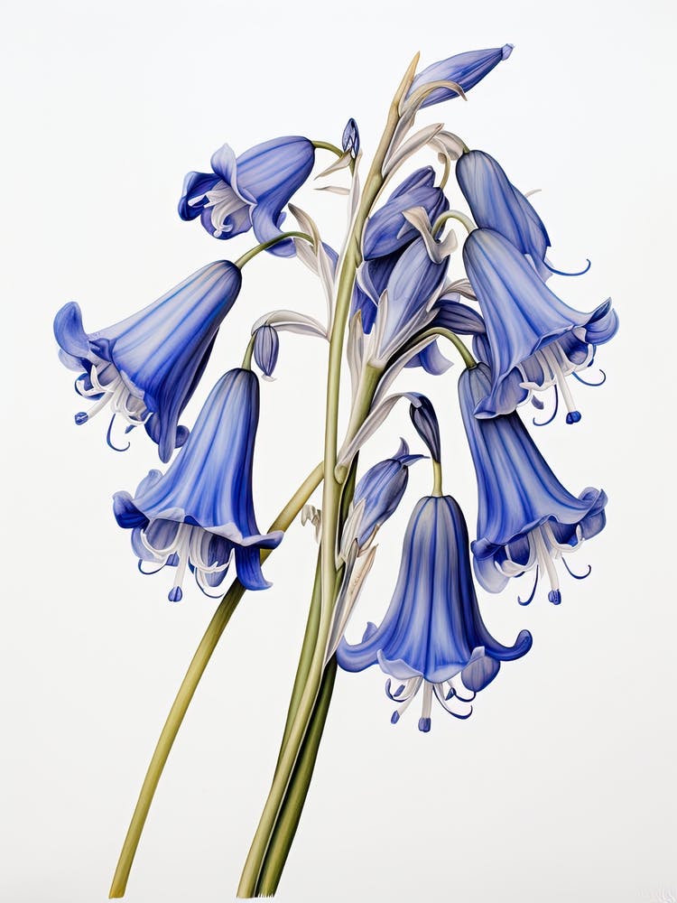 Bluebells Flower Vintage Botanical 1