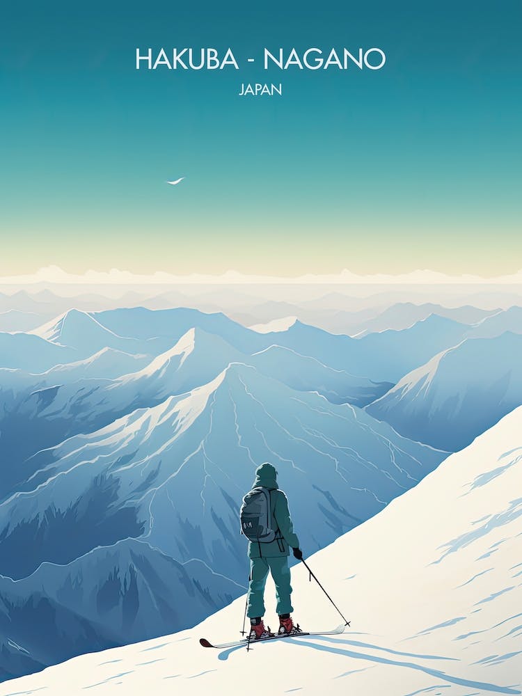 Poster Of Hakuba   Nagano, Japan, Ski Resort Illustration 2