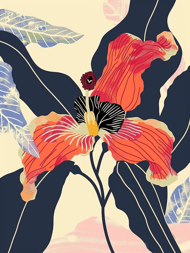 Colourful Flower Illustration Impatiens 3