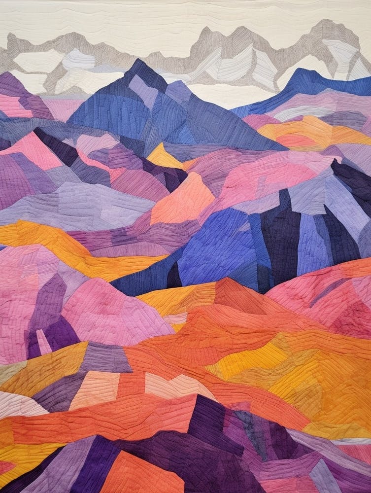 Monte Rosa Switzerland 1 Colourful Mountain Illustration