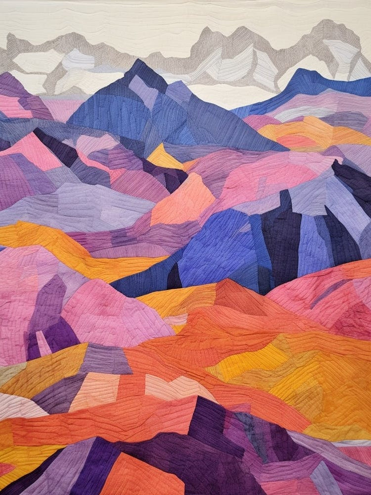 Monte Rosa Switzerland 1 Colourful Mountain Illustration