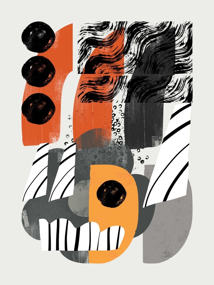 Abstract Shape Collage In Black