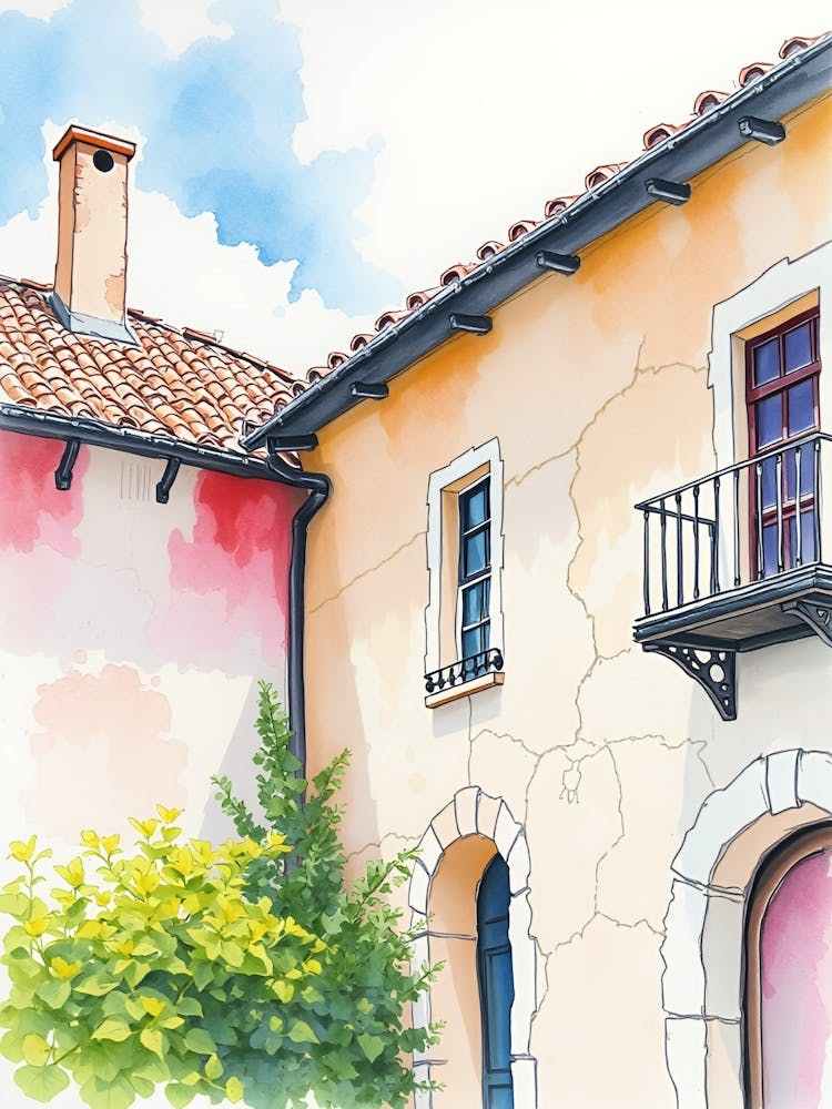 Watercolor Of A House