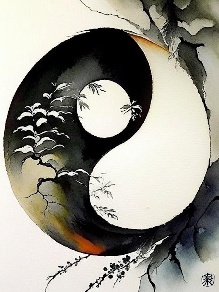Repeat 2 Yin And Yang Japanese Ink