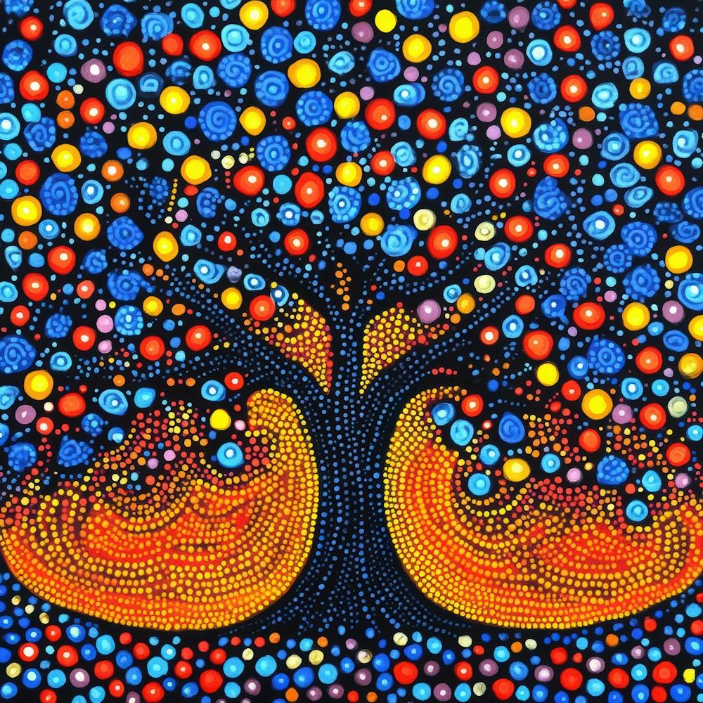 Colorful Dots and Circle of Tree 17