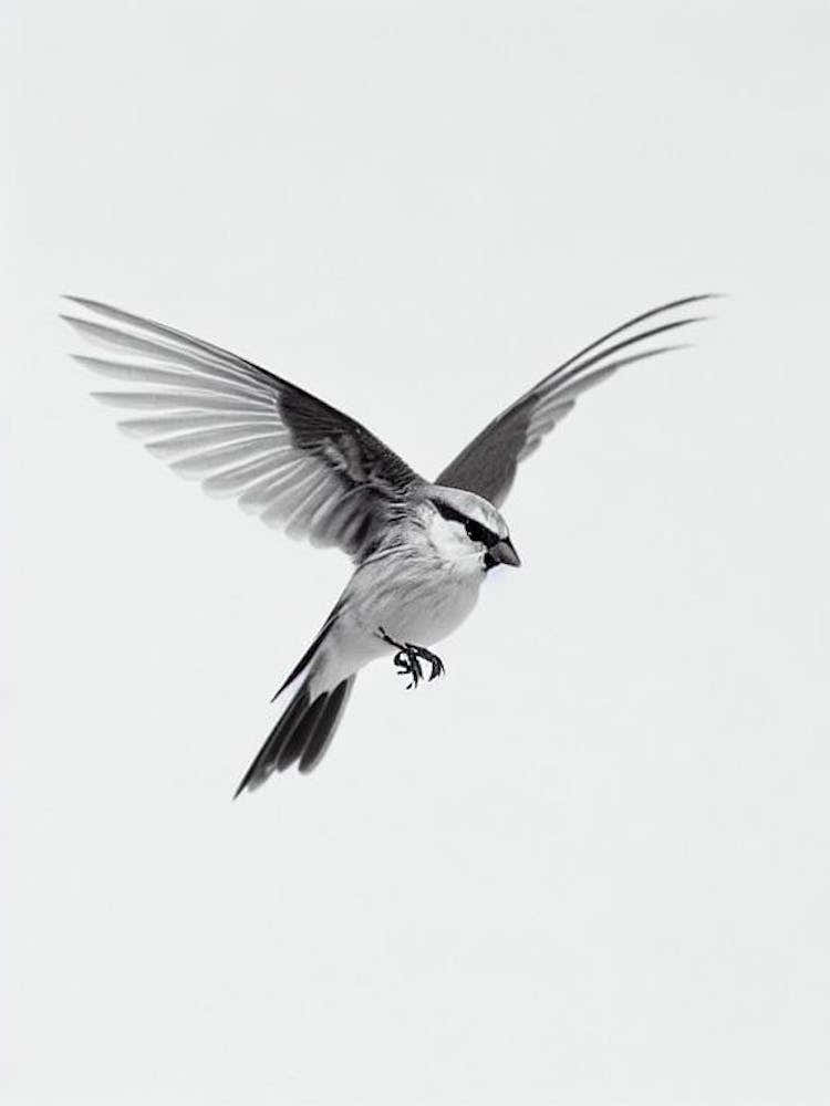 Sparrow B&W Pencil Drawing 3 Bird