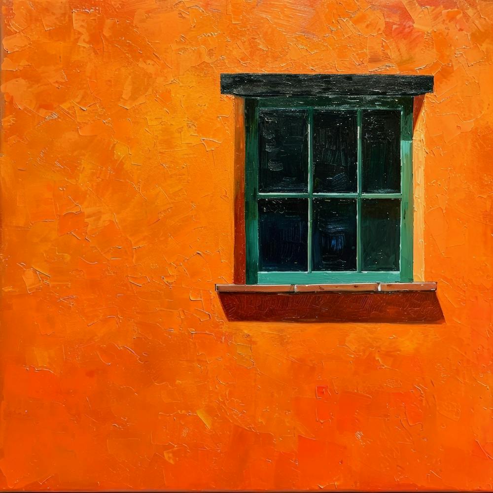 Window On An Orange Wall