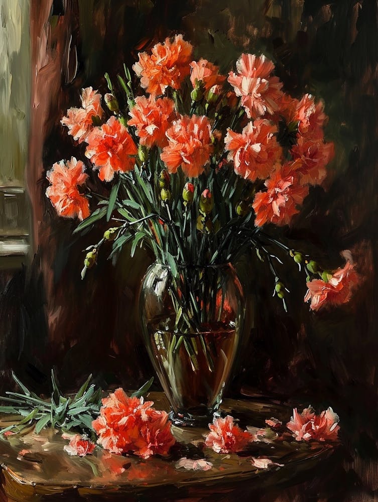 Baroque Floral Still Life Carnations 7