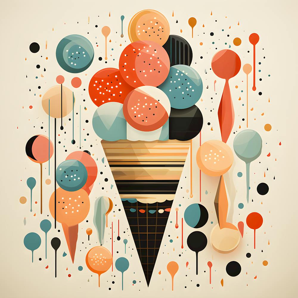 Bold Cone Dreams Geometric Dessert Poster