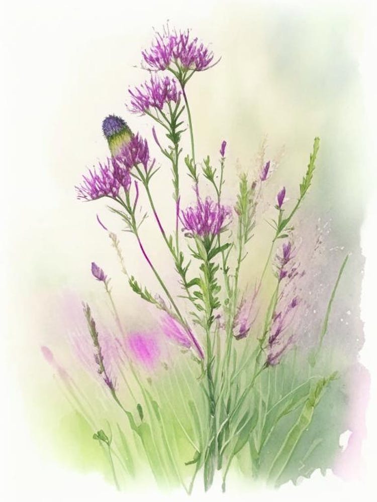 Prairie Clover Wildflower Watercolour
