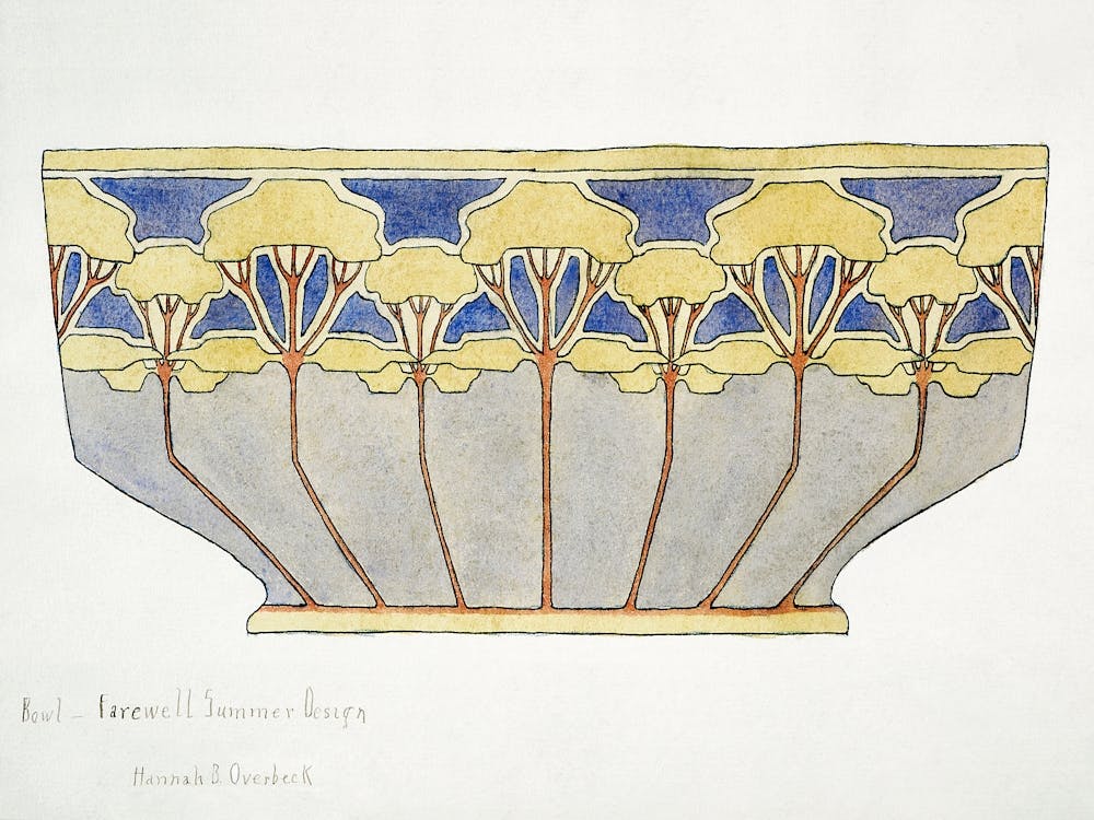 Bowl Farewell Summer Design (1915), Hannah Borger Overbeck