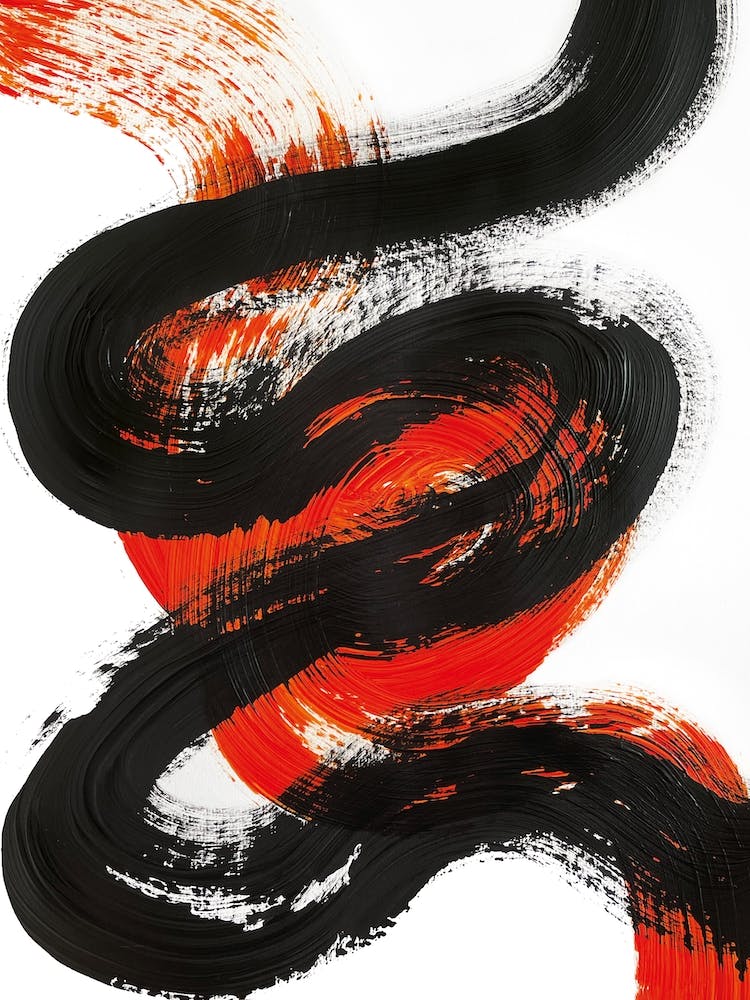 Twisted Black And Orange Abstract