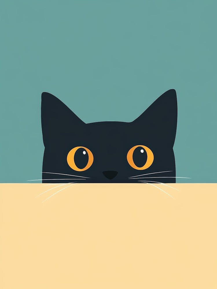 Black Cat Peeking Out