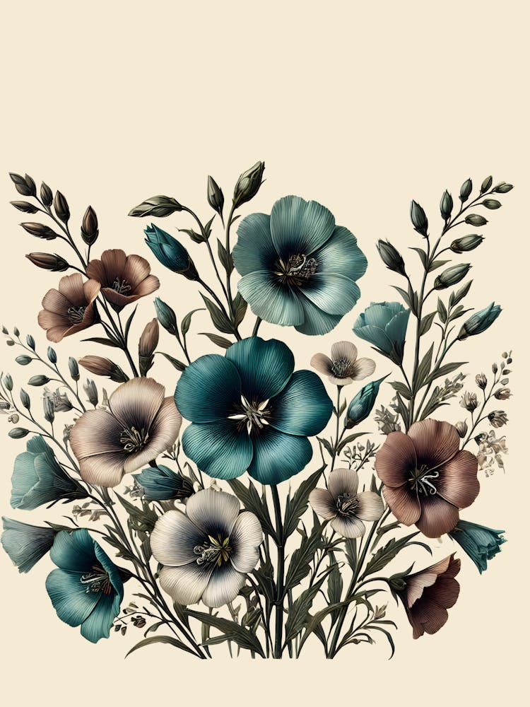 Blue Flowers In A Vase