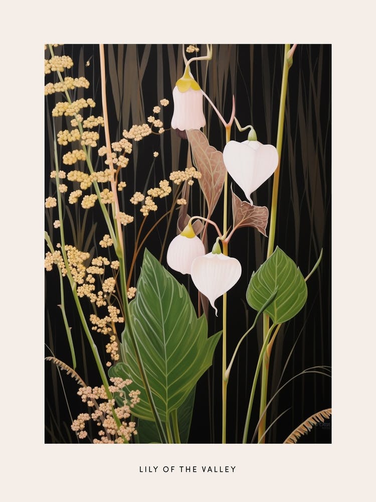 Flower Illustration Lily Of The Valley 2 Poster