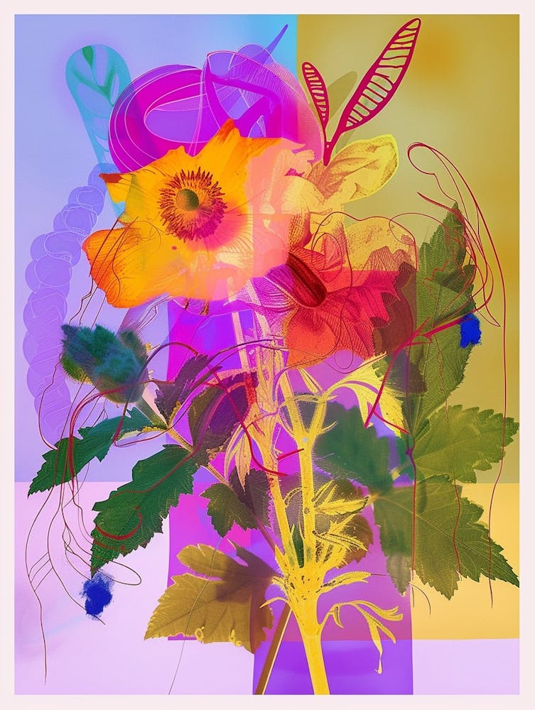 Buttercup 3 Neon Flower Collage