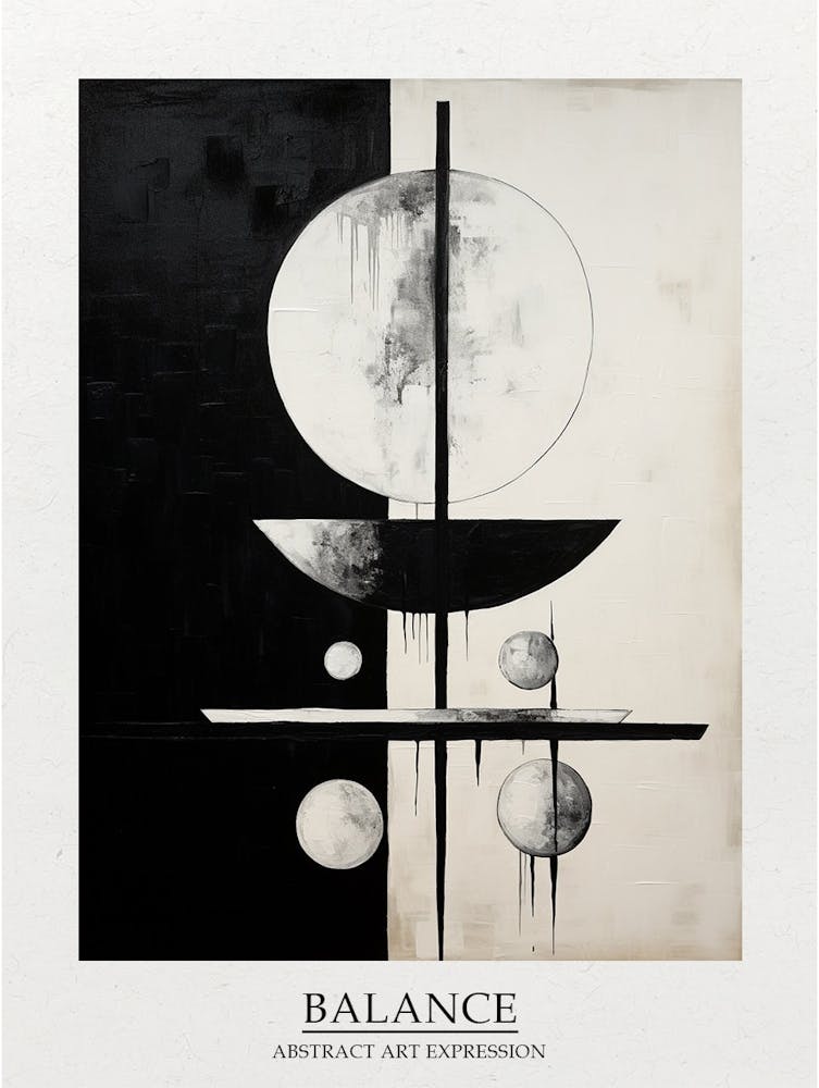 Balance Abstract Black And White 2 Poster